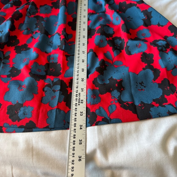 Kensie Sleeveless Fit and Flare Party Dress Lined Red Floral Small Babydoll - Picture 11 of 13